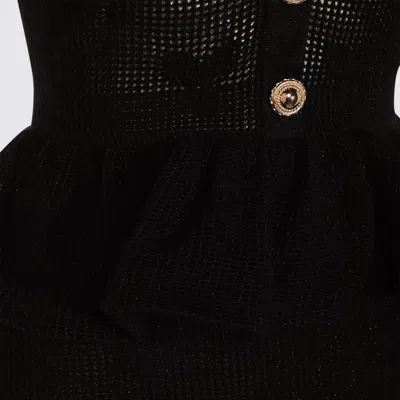 Self-portrait Midi Crochet Dress With Peplum Waist