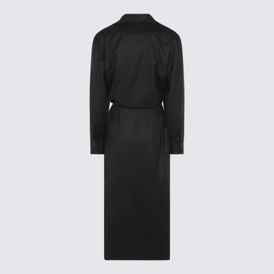 Brunello Cucinelli Wrap-effect Midi Shirt Dress In Black