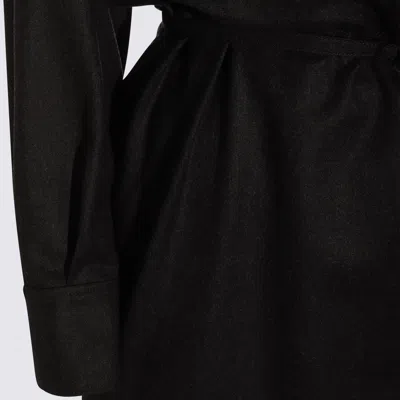 Brunello Cucinelli Wrap-effect Midi Shirt Dress In Black