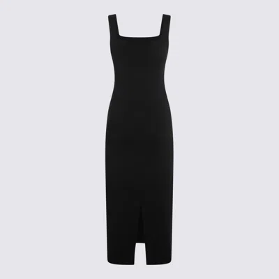 Khaite Dixi Square-neck Sleeveless Knit Maxi Dress In Black