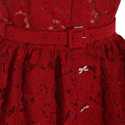 Self-portrait Bordeaux Lace Peplum Midi Dress In Burgundy