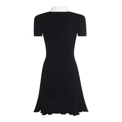 Self-portrait Collared Button-detail Mini Dress In Black