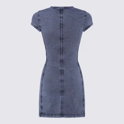 Diesel Mini Dress In Denim-look Jersey In Blue
