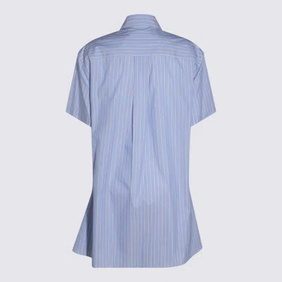 Marni Classic Button-down Shirt Dress In Striped Cotton In Neutral