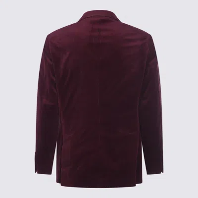 Brunello Cucinelli Velvet Double-breasted Suit Button Detailing In Multi