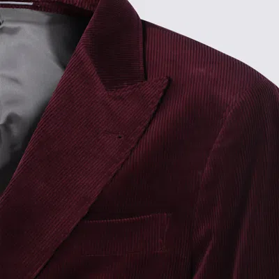 Brunello Cucinelli Velvet Double-breasted Suit Button Detailing In Multi