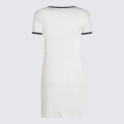 Courrèges Black/white Mini Dress In Cotton In White