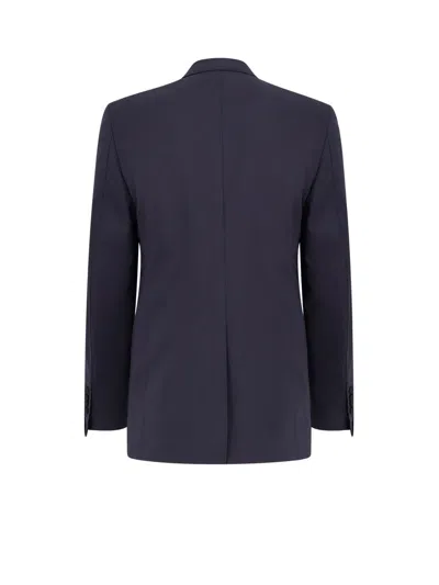 Tom Ford Wool Tuxedo With Contrasting Profiles In Blue