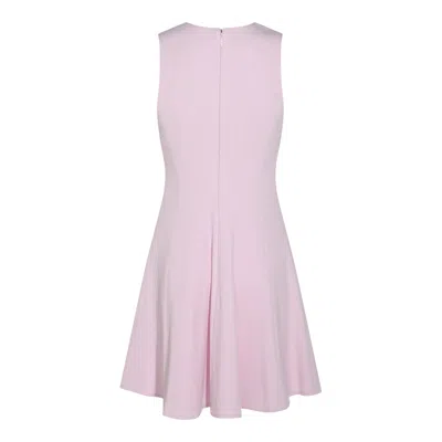 Elisabetta Franchi Light Crepe Dress With Floral Detail In Pink