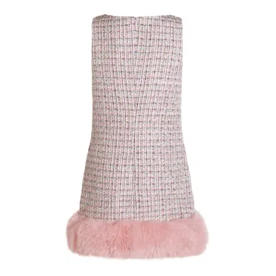 Self-portrait Embellished Fur-trimmed Dress