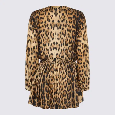 Roberto Cavalli Knee Length Dress Leopard Print In Multi
