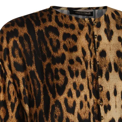 Roberto Cavalli Knee Length Dress Leopard Print In Multi