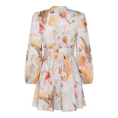 Zimmermann Ascension Plunge Mini Dress Dresses Light Blue In Multi