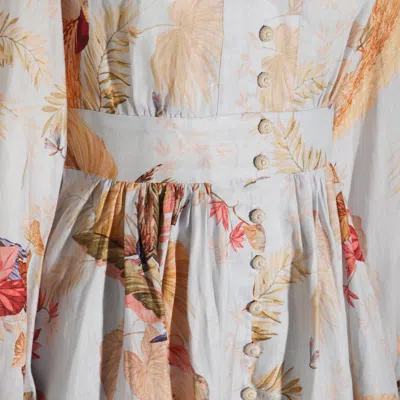 Zimmermann Ascension Plunge Mini Dress Dresses Light Blue In Multi