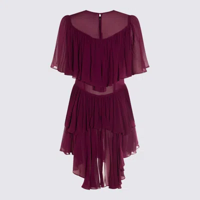 Twinset Purple Viscose Mini Dress In Burgundy