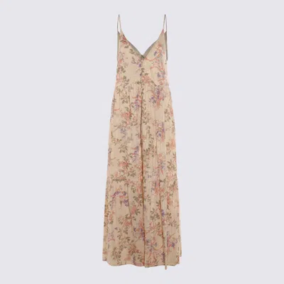 Twinset Multicolor Cotton Maxi Dress In Multi