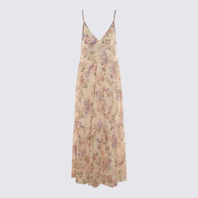 Twinset Multicolor Cotton Maxi Dress In Multi