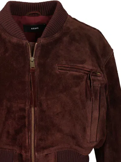 Arma Elettra Gritty Suede Jackets Brown In Brown