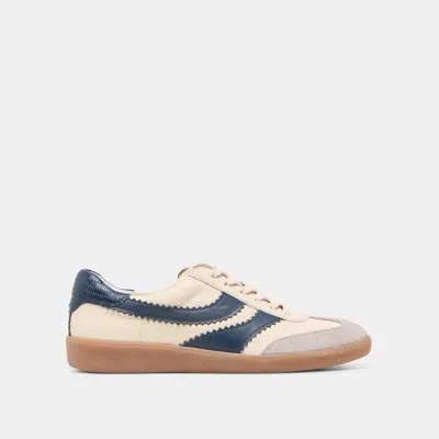 Dolce Vita Merit Sneakers White Navy Leather In Neutral