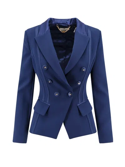 Elisabetta Franchi Double-breasted Blazer In Blue