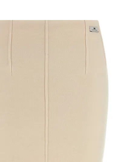 Elisabetta Franchi Fabric Stitch Wool Skirt Skirts White In Neutral