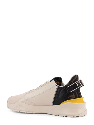Fendi Men Multicolor Leather And Fabric Flow Sneakers