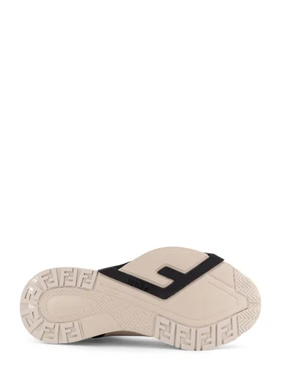 Fendi Men Multicolor Leather And Fabric Flow Sneakers