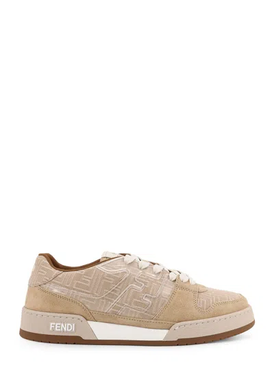 Fendi Ff-monogram Jacquard Suede-panels Sneakers