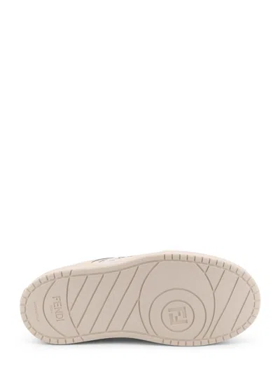 Fendi Match Leather Sneakers In Neutral