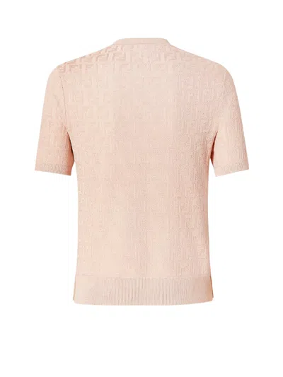 Fendi Ff Cotton And Viscose Sweater In Pink