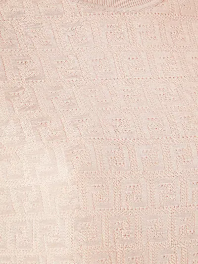 Fendi Ff Cotton And Viscose Sweater In Pink