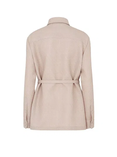 Fendi Ff Diagonal 3d Wool Blazer In White
