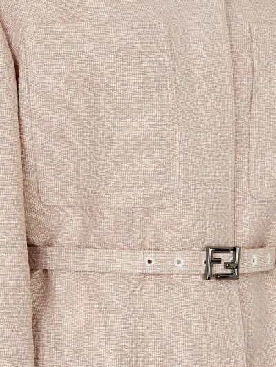 Fendi Ff Diagonal 3d Wool Blazer In White