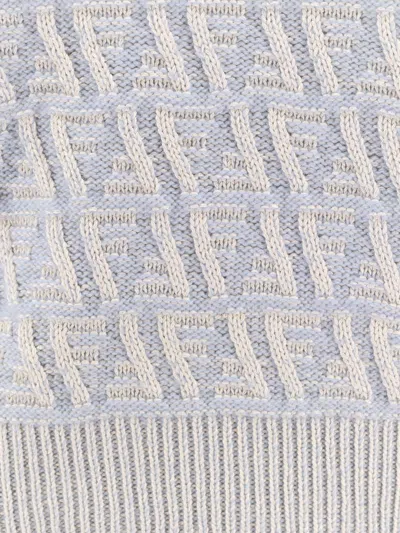 Fendi Ff Wool And Cashmere Crop Sweater In Gray
