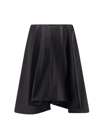 Alexander Mcqueen Flared Midi Skirt In Black