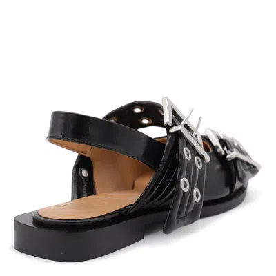 Ganni Buckle Ballerinas In Multi