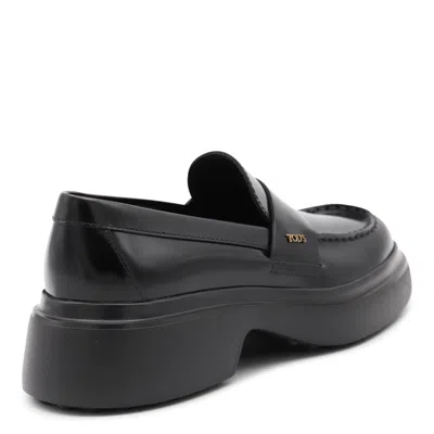Tod's Leather Loafers With Chunky Sole And Glossy Finish In Black