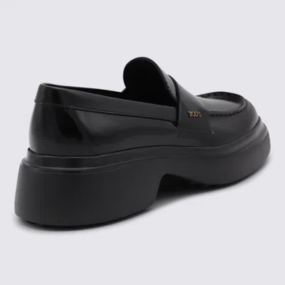Tod's Leather Loafers With Chunky Sole And Glossy Finish In Black