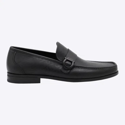 Ferragamo Monogram Pattern Buckle Detail Loafers