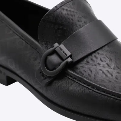 Ferragamo Monogram Pattern Buckle Detail Loafers