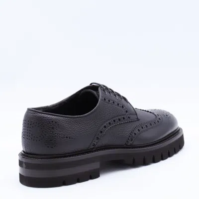 Ferragamo Lace-up Brogues Chunky Sole In Black