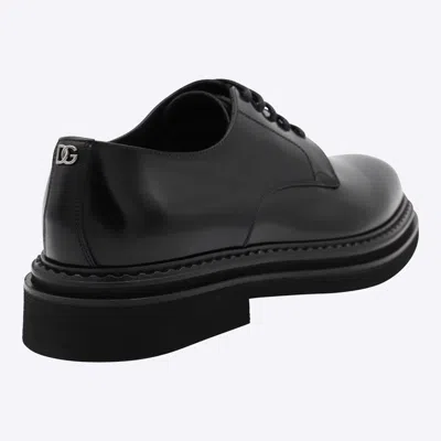 Dolce & Gabbana Calf Leather Polished Derby Shoes