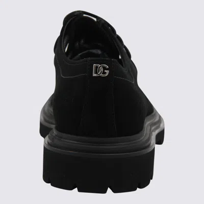 Dolce & Gabbana Polished Derby Shoes In Calf Leather In Black