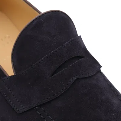 Brunello Cucinelli Leather-trimmed Suede Penny Loafers In Blue