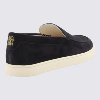 Brunello Cucinelli Navy Leather Sneakers