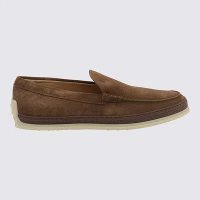 Tod's Loafers With Suede Finish And Rubber Sole