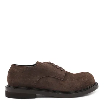 Moschino Lace-up Brogues Leather Sole In Brown