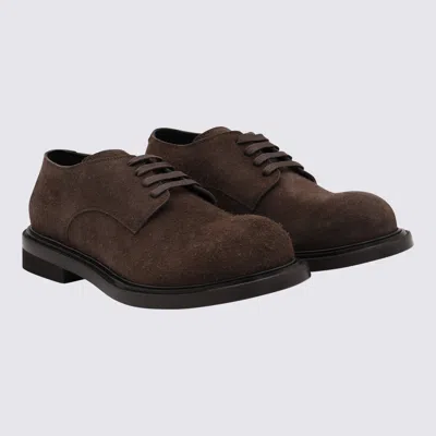 Moschino Lace-up Brogues Leather Sole In Brown