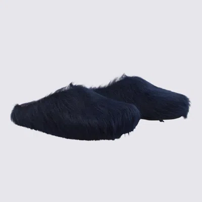 Marni Eclipse Leather Fussbett Flats In Black