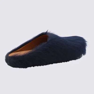 Marni Eclipse Leather Fussbett Flats In Black